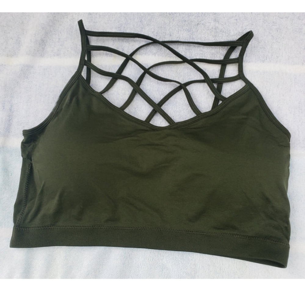 Cute Olive green strappy Bralette
